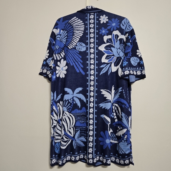 FARM Rio Blue Rio Tiles Lenzing Viscose Knit Shirt M - Picture 6 of 12